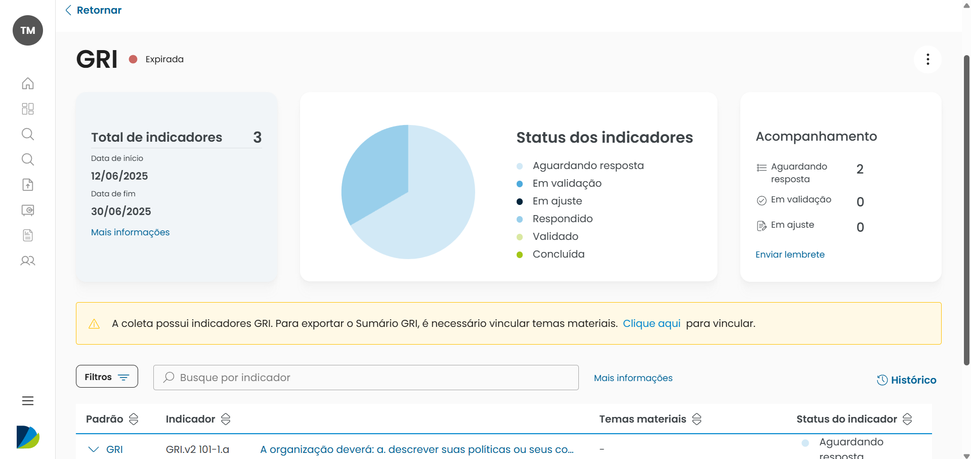Gestão de coleta 2 - Modulo Reporte ESG